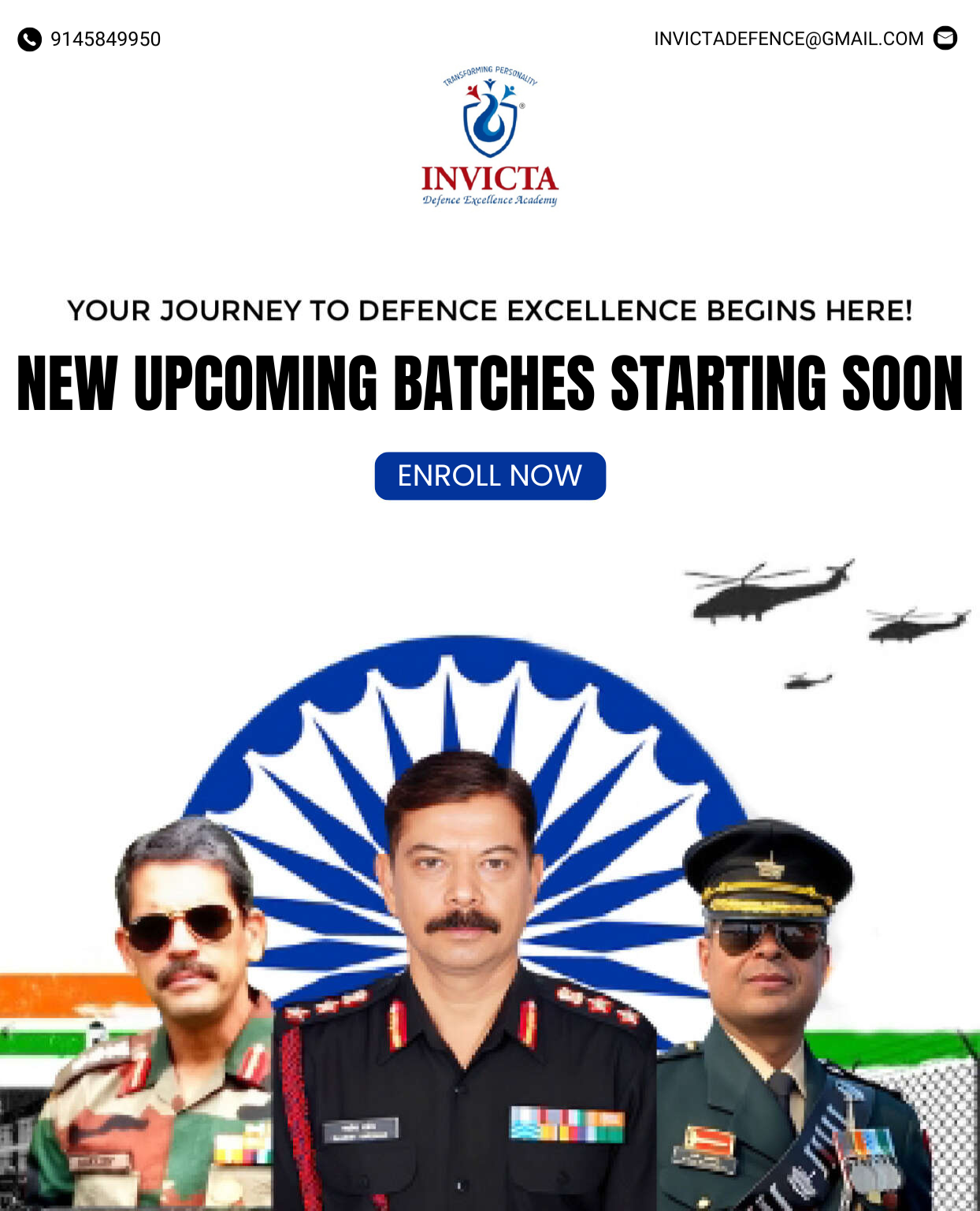 INVICTA upcoming batches NDA, CDS, SSB, AFCAT CTA